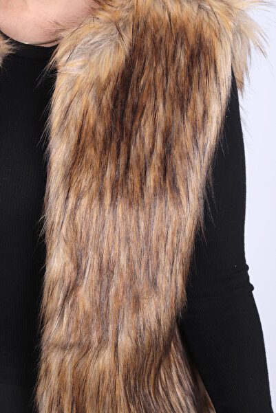 armonika Women's Mink Lined Faux Fur Vest Arm-26K001062