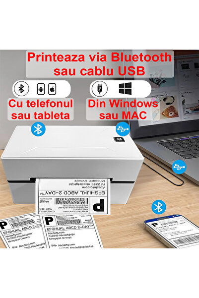 OptimStar Thermal label and AWB printer, 110 mm paper, 203 DPI, 150 mm/s, Bluetooth, USB, White