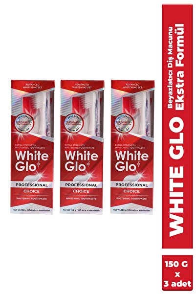 White Glo White Extra Güçlü Beyazlatıcı Diş Macunu Avantaj Paket X 3 Adet