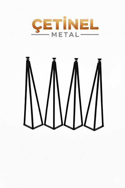 ÇETİNEL METAL Firkete Metal Orta Sehpa Ayağı Masa Ayağı 4 Adet (42 CM)