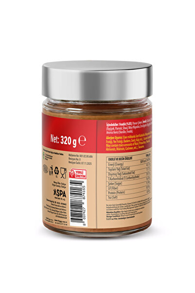FRİGGY Parçacıklı Fındık Ezmesi %55 Fındık 320GR