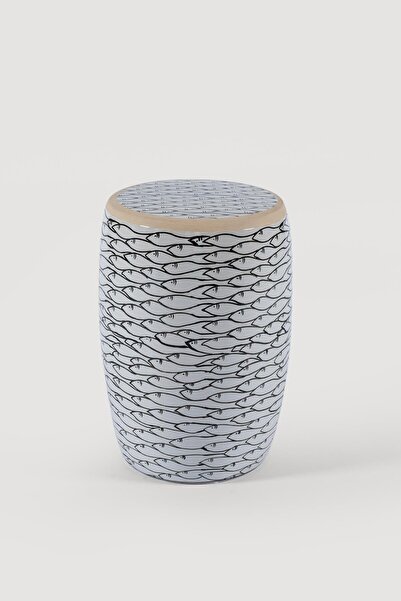 Mondschein Balık Desenli Seramik Tabure-Sehpa