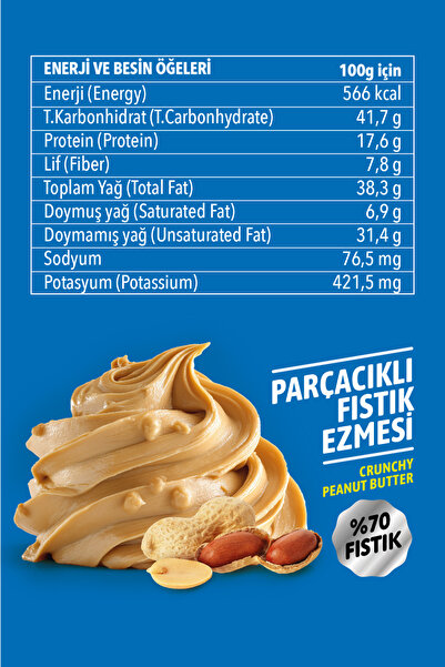 FRİGGY Parçacıklı Fıstık Ezmesi %70 Fıstık 320GR