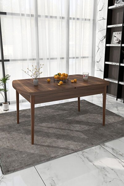 Renlife Yemek Masası Ahşap Masa 6 Kişilik Masa( Lüx Koyu Kemençe)