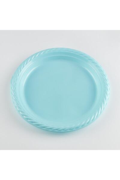 Deniz Party Store Mavi Plastik Kullan At Tabak 25 Adet 22 Cm