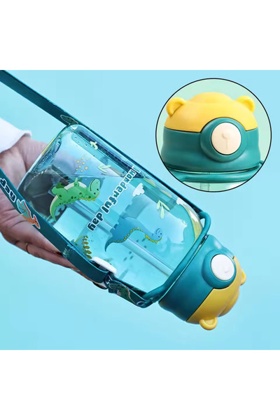 Choice 650ml pink 1PC Kids Water Sippy Cup Kids Water Bottle with Straw and Handle Portable Drinking Bottle