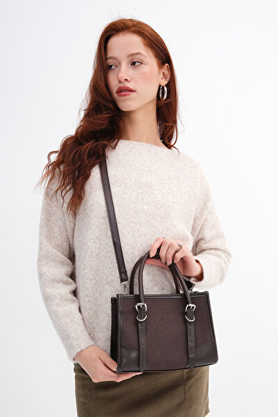 Addax Τσάντα χειρός και ώμου από σουέτ Ç31