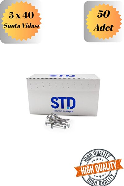 Mobilyap Aksesuar Std 5x40 Sunta Vidası Sivri Uçlu Ahşap Tahta Ağaç Mobilya A...