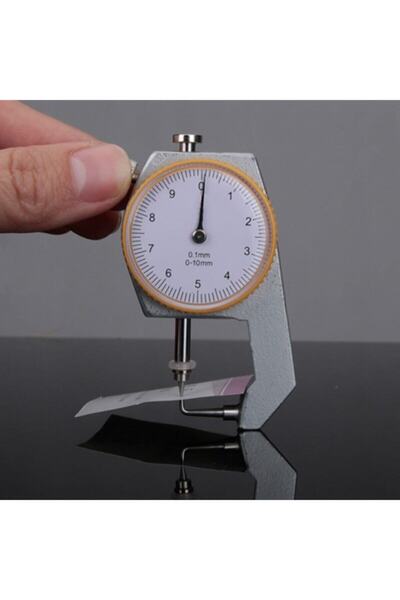 Depolife Dial Hard Material Thickness Gauge Caliper Silver Metal Hair Tooth Measuring Comparator Micrometer 10mm