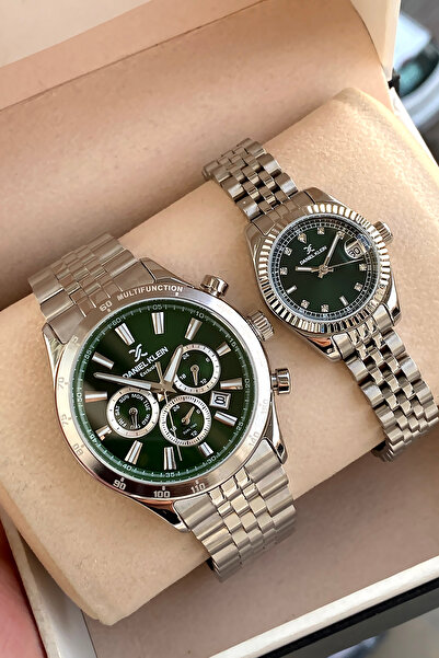 Daniel Klein %100 Orijinal 2 Yıl Garantili Gümüş Kordon Sevgili Çift Erkek ve Kadın Saati Bileklik Hediyeli