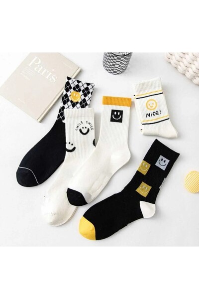 SBA SOCKS 5 أزواج من جوارب التنس الجامعية القطنية المختلطة للجنسين