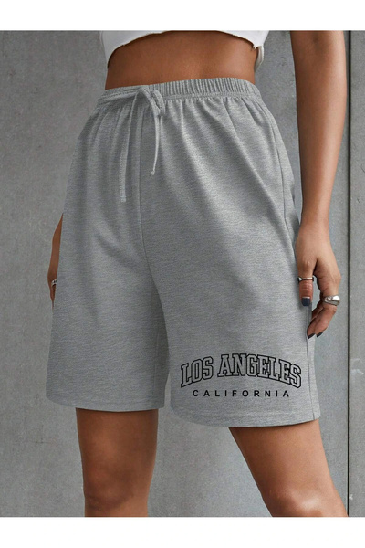 Adrift Pantaloni scurți Letter Graphic Tie Front Track