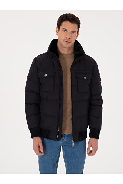 Cacharel Lacivert Yakası Kürklü Dolgulu Mont 50308843-VR033