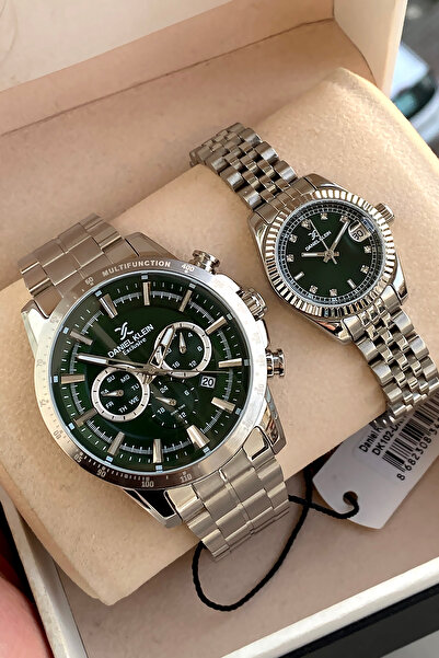 Daniel Klein %100 Orijinal Çelik Kordon Yeşil Kadran Sevgili Çift Erkek ve Ka...