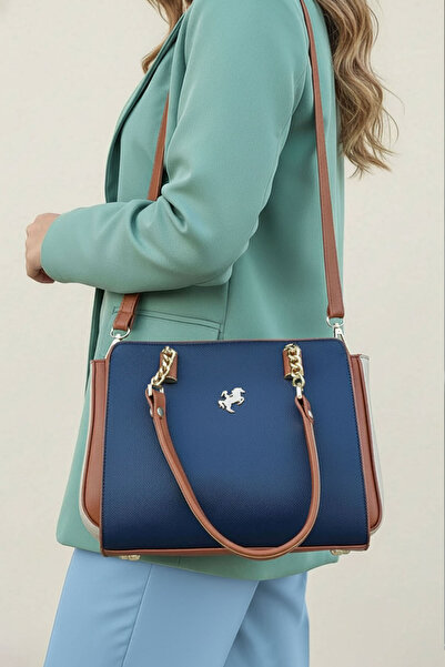 POLO CLUB Polo pentru femei cu bretea crossbody compartimente cu lanț detaliat lung și geantă de mână 4040 (23x19 CM)