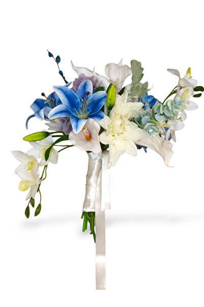 Ütopik çiçek Özel Tasarım Gelin Buketi sarkan İncili Şelale Gelin Çiçeği