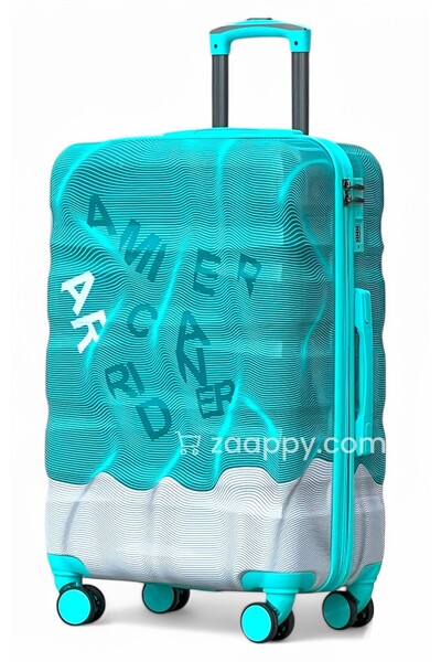 ZAAPPY حقيبة سفر صلبة من البولي كربونات، مطبوع بألوان زاهية، مقاس 24 بوصة (20...