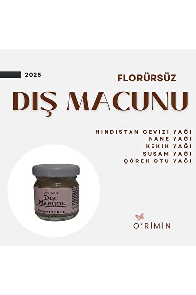 ORimin Doğal Diş Macunu– Hindistan Cevizi Yağı, Bentonit Kil, Nane & Çörekotu Yağı-Florür İçermez