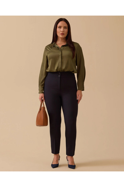 Gala-Xi Pantaloni clasici cu nasturi dublu de mărime mare