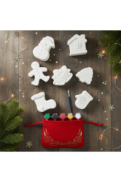 adanaçiçekliatölye YILBAŞI HEDIYE TAŞ BOYAMA ÇOCUK YETİŞKİN ETKİNLİK KİTİ 7 P...