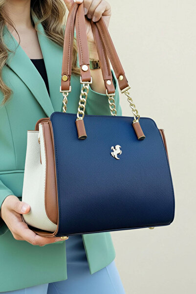 POLO CLUB Polo pentru femei cu bretea crossbody compartimente cu lanț detaliat lung și geantă de mână 4040 (23x19 CM)