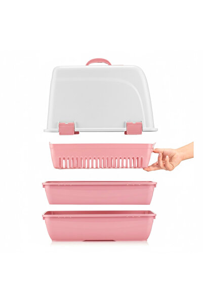 Petozi Elekli Kapalı Kedi Tuvaleti Xl Boy 40x37,5x50 Cm ( Kürek Hediyeli)