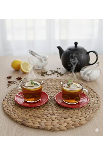 lufy Tea Plate 50 Pack Red-Black-White-Transparent Tea Cup Saucer