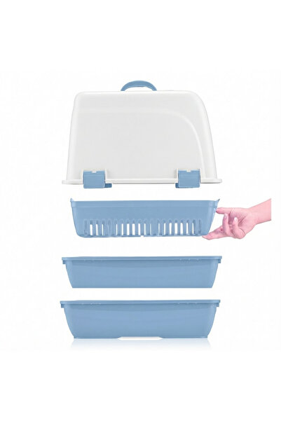 Petozi Elekli Kapalı Kedi Tuvaleti Xl Boy 40x37,5x50 Cm ( Kürek Hediyeli)