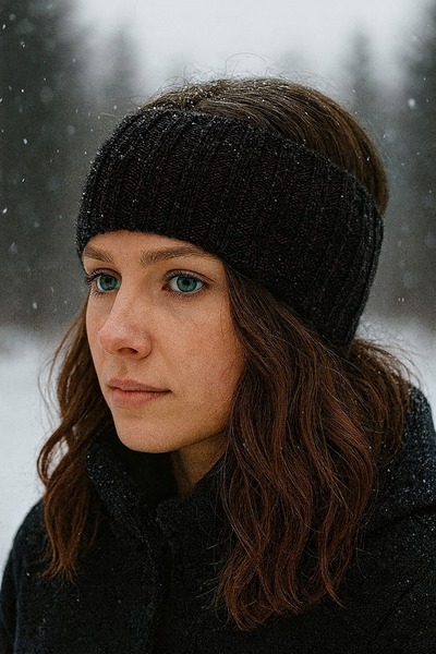 BYFASHION KışlıkYünlü,Hafif, Kaymaz Siyah Renk Kışlık Bandana Bere