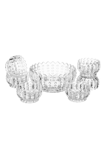 casa rosa 7-piece glass yogurt dessert serving set