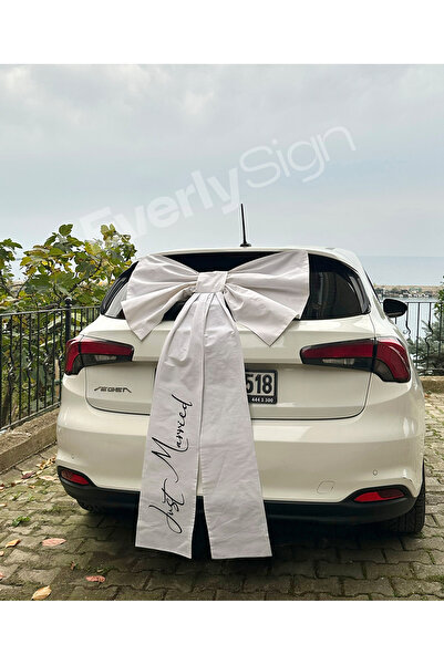 Everly Sign Kişiselleştirilmiş Dev Fiyonk - Baskılı Metinli Özel Keten Araba ...