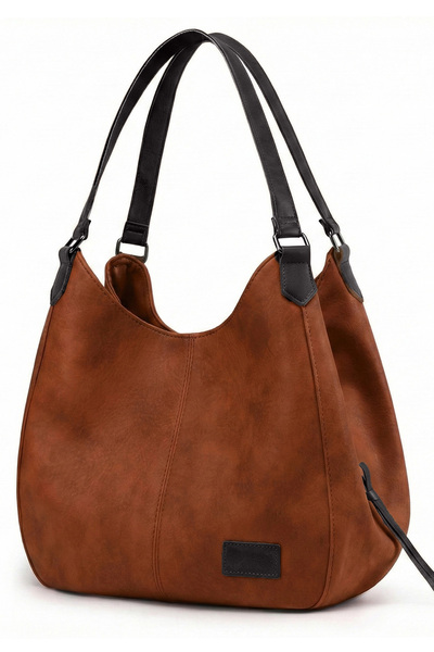 Cappadocia Vintage حقيبة كتف نسائية يومية من جلد البولي يوريثان بلون برتقالي ...