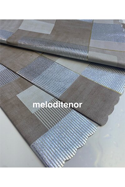 DERYA Fabric Lined Thin Leather Pattern Silver Glitter Shiny Smooth Pvc Round...