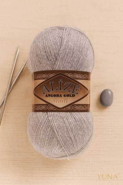 Alize Angora Gold Silvery Soft Sweater Scarf Beanie Knitting Yarn Mink 541