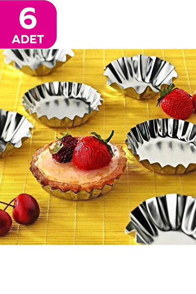 ZUZU MADE 6'lı Tartolet Kek Kalıbı Büyük Boy Metal Büyük Tartolet Muffin Kek ...