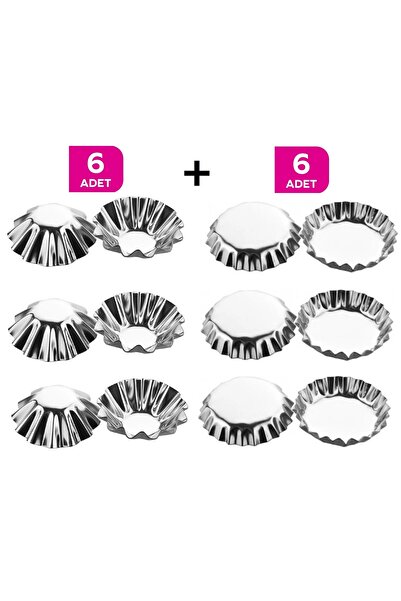 ZUZU MADE 6 Adet Mini + 6 Adet Büyük Tartolet Muffin Kek Cupcake Kurabiye Tar...