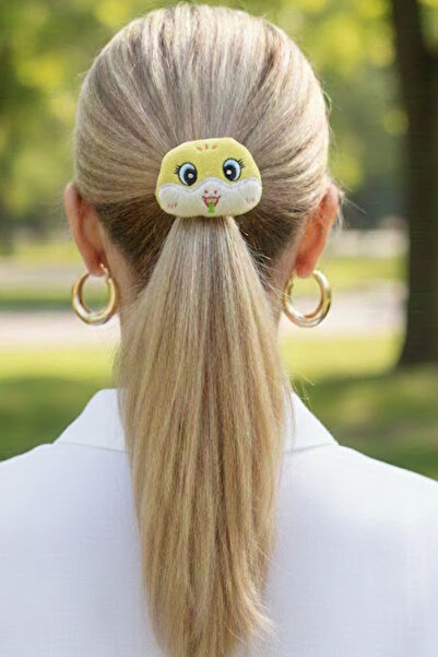 CAŞ DEKORASYON Yellow Color Teddy Bear Plush Bagel Buckle