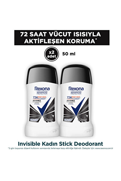 Rexona Kadın Stick Deodorant Invisible Black White 50 ml x2
