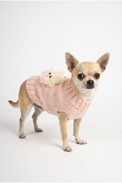 NobleDog Köpekli Pembe Örgü Kazak - Köpek Kıyafeti