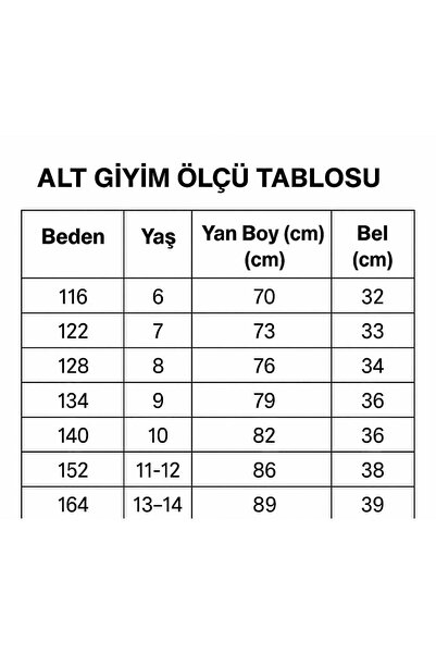 lumo bella kids Kız Çocuk Yırtık Detaylı Bol Paça Jean Pantolon (6-14 Yaş)