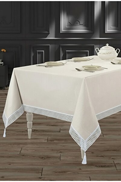 cacao home File Masaörtüsü Dertsiz Leke Tutmaz Püsküllü Masa Örtüsü