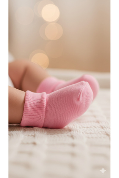 Akface 12 Pairs of Cotton Non-Squeezing High-Cut 3-Color Baby Girl Socks 0-6 Months