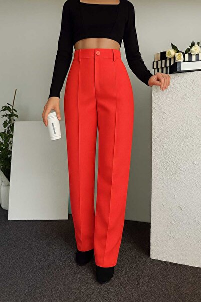 LAVA FASHION Çimalı Slim Fit Fit Women's Loose 90's High Loose Leg Slim Fit Fit Palazzo Pants