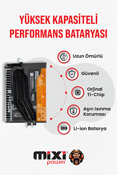 mixipower Xiaomi POCO F4 GT / REDMİ K50 G / K50 Uyumlu Tam Kapasite Batarya T...