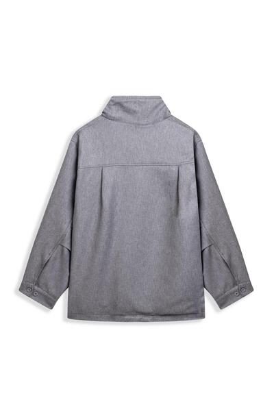 praye Zippered Short Jacket Gray
