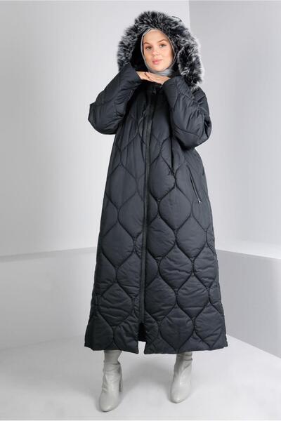 Alvina Plus Size Puffer Coat with Fur Hood 90333