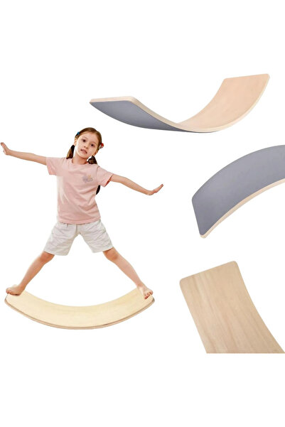 Saharaz لوح توازن أرجوحة خشبي، لوح أرجوحة خشبي طبيعي 83 سم، لعبة تعليمية مفتو...