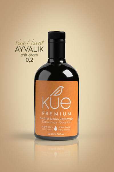 KUE OLIVE OIL Kue Premium Ödüllü Seri Erken Hasat Soğuk Sıkım Natürel Sızma Zeytinyağı 500 ml