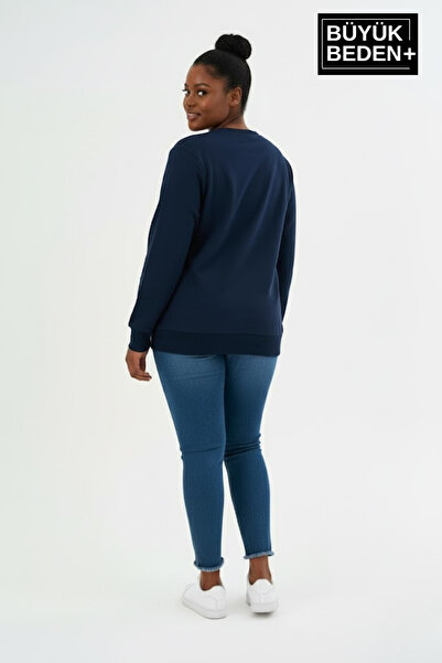 Superlife Γυναικείο φούτερ με λαιμόκοψη μεγάλου μεγέθους και λεπτή ριμπάνα με μανίκια και φούστα SPR26BSWK956