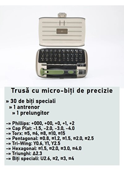 OEM Precision micro-bit kit, set of 30 special bits, drill and extension, IT repairs